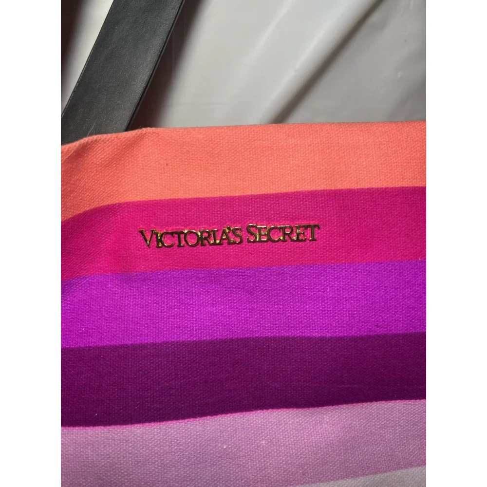 Victoria's Secret beach summer Oversized Shoulder Tote Bright Striped Bag new_6